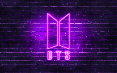BTS Violet Logo Bangtan Boys in Neon Brilliance HD Wallpaper