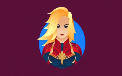 Captain Marvel Minimalism Superhero Art HD Wallpaper