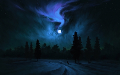 Dark Moon Wolf Howling A Captivating HD Wallpaper of Artistic Excellence