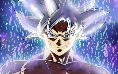 Goku's Ultra Instinct in the Rain HD Wallpaper