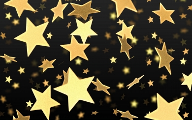 Golden Starfall 3D Stars Abstract Background HD Wallpaper