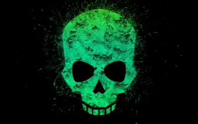 Green Skull A Dark and Captivating Digital Art HD Wallpaper