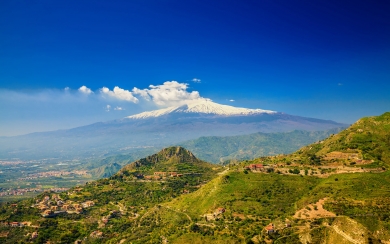 Mount Etna Summer Majestic Stratovolcano in Sicily Italy HD Wallpaper