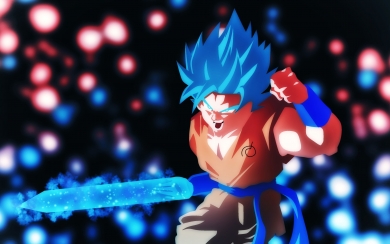 Power Unleashed Goku with Sword in Dragon Ball Super HD Wallpaper