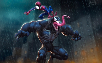 Chibi Venom Spider Man HD Superhero Artwork Wallpaper