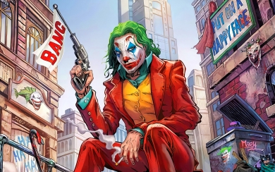 Joker with Gun HD 4K Wallpaper