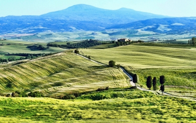 Tuscany Serenity Wheat Fields and Hills of Pienza Italy HD Wallpaper