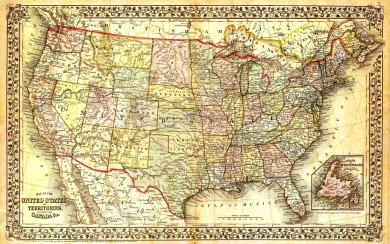 Vintage USA Map Nostalgic Old Paper Texture 4K Wallpaper