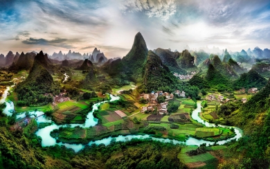 Chinese Natural Beauty Enchanting River Landscape in Ultra HD