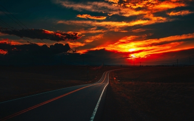 Fiery Sunset Serenity Roadside Blaze HD 4K 1920x2018 Resolution Free Download 2025 Wallpaper