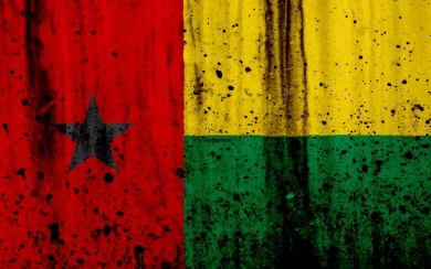 Guinea-Bissau Flag Grunge HD 4K Wallpaper