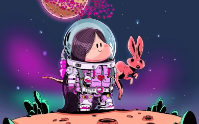 Little Maddy's Astronaut Adventure 4K 5K 6K 7K 8K HD Wallpaper