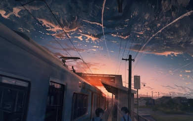 Sunset Journey Anime Wonderland HD 4K 5K 6K 10K 16K 20K Wallpaper