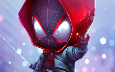 Chibi Spider Miles Superhero HD Wallpaper 2024 Free Download