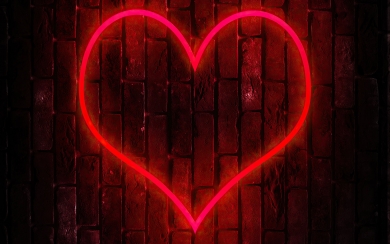 Heart on a Tiled Wall HD 2024 Wallpaper