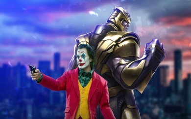Joker and Thanos Superhero 2024 HD Wallpaper