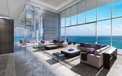 Luxury Two Storey Apartment Modern Living Room 2024 HD Wallpaper