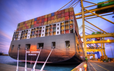 MSC Savona Cargo Ship 2024 HD Wallpaper