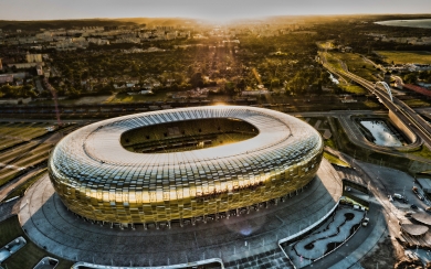 Stadion Energa Gdansk Aerial Sunset View HD 2024 Wallpaper