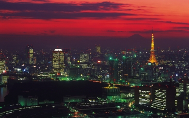 Tokyo Sunset with Tokyo Tower 2024 HD Wallpaper