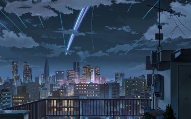 Anime Cityscape HD Wallpaper for Home Screen Background