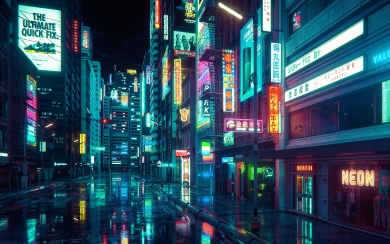 Neon Metropolis Cyberpunk Cityscape HD Wallpaper for android
