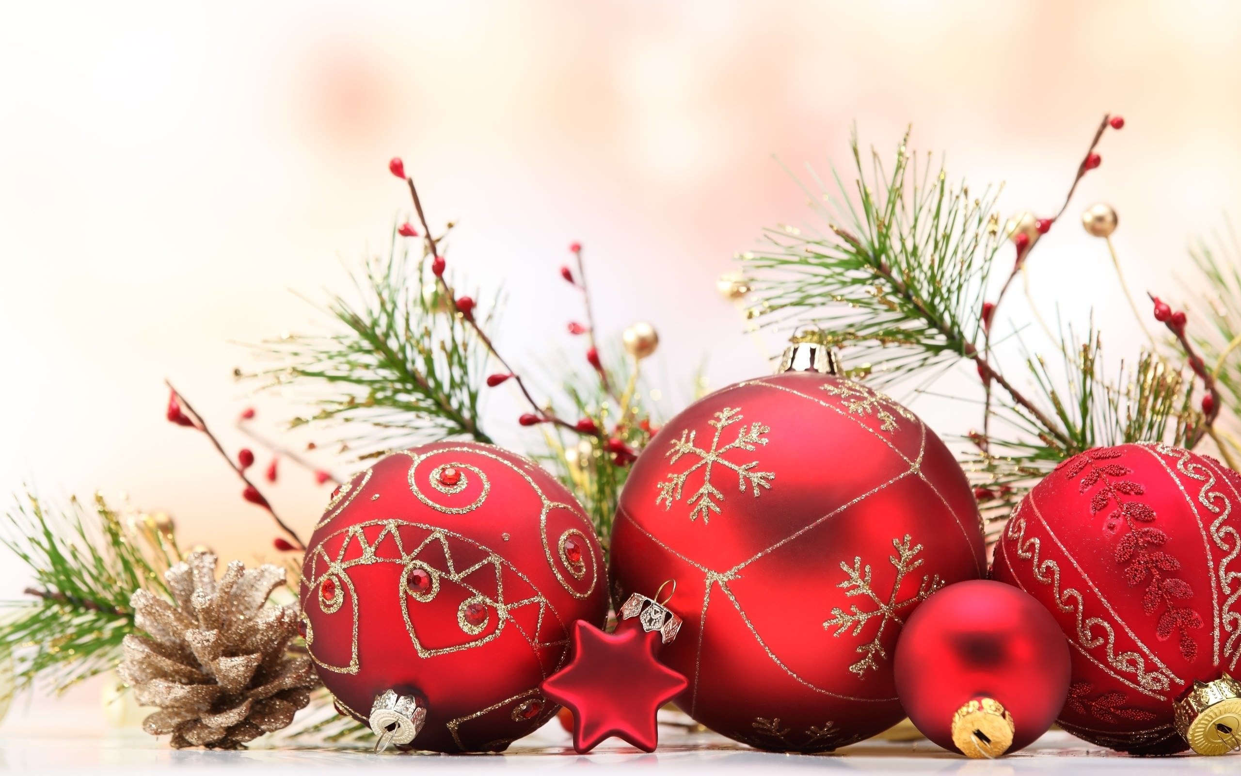 Download Matte Red Christmas Decorations Wallpaper - GetWalls.io